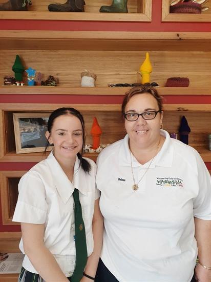 AC Declyn-Anne Osborn with Melissa Brunt of Whispering Gully Childcare