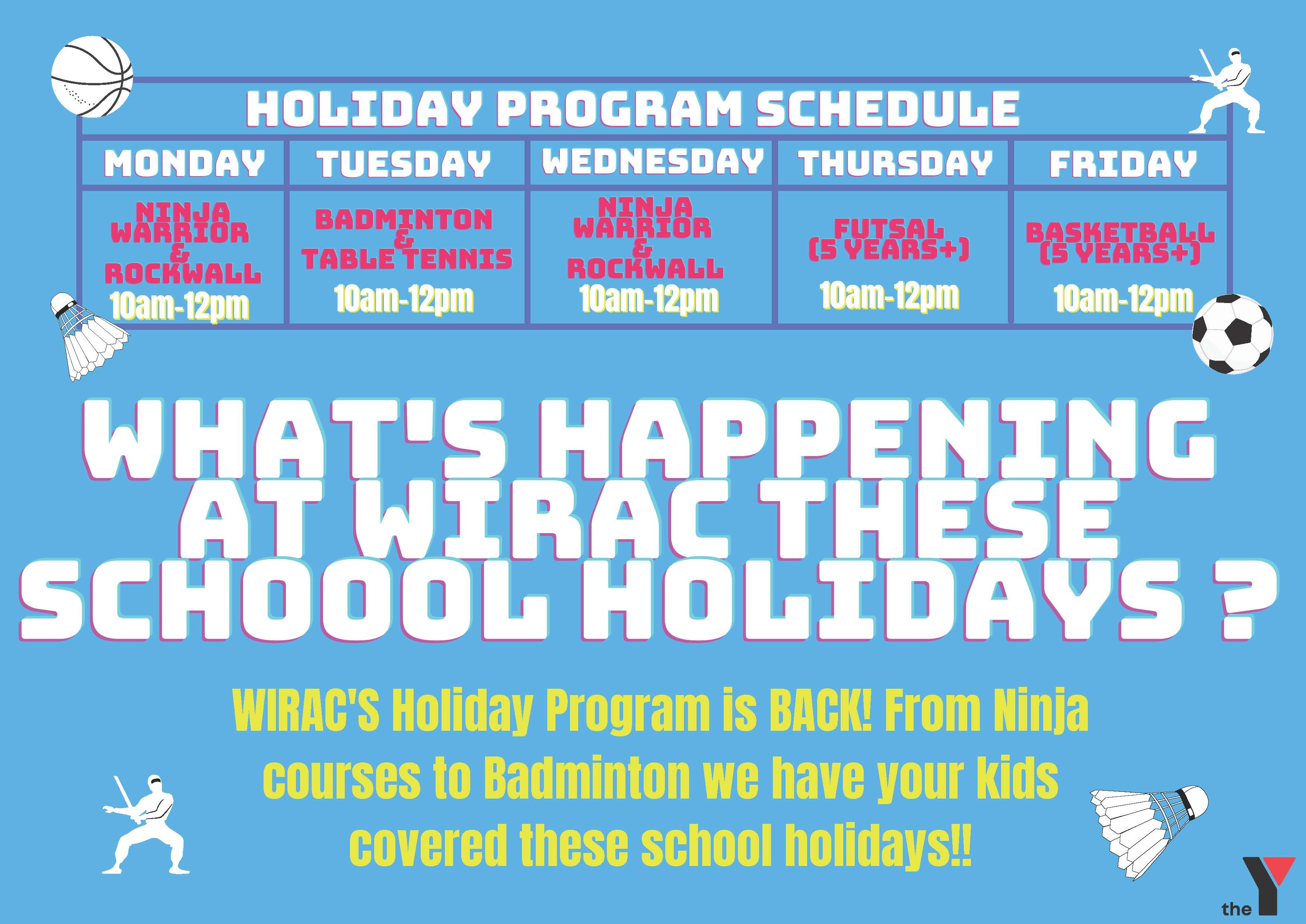 Holiday Program - Timetable