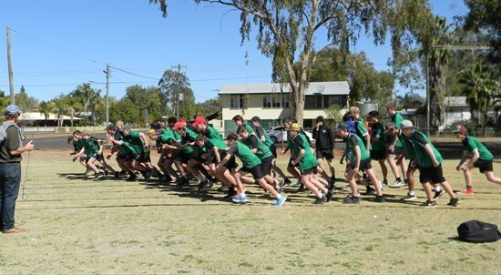 Students participating in 800m.