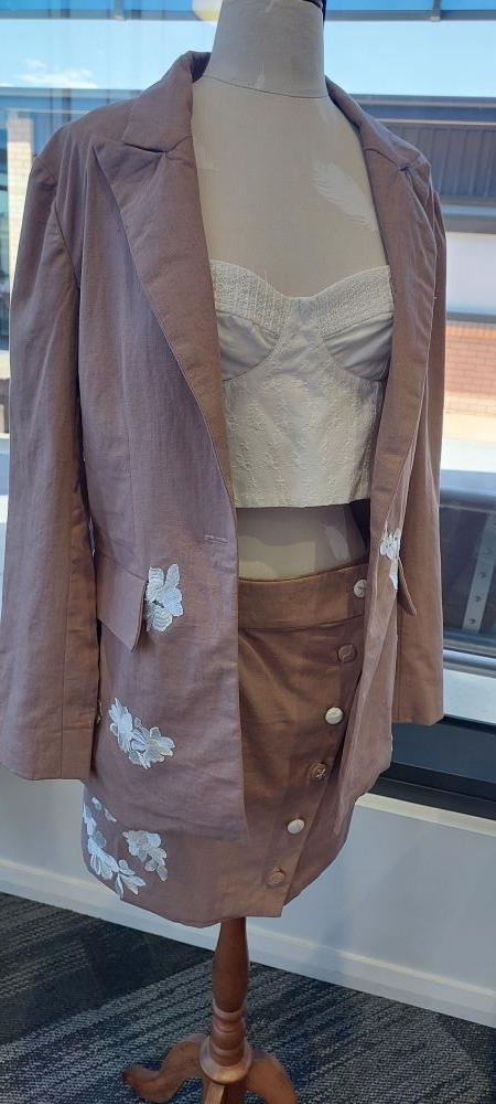 Maya Loader - Brown_White 3 Piece Suit Set - St John Paul Coillege Coffs
