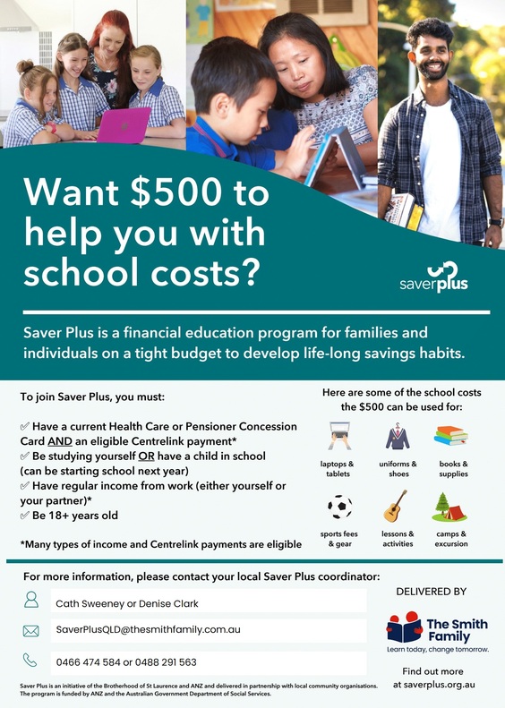 Saver Plus - school camp financial assistance