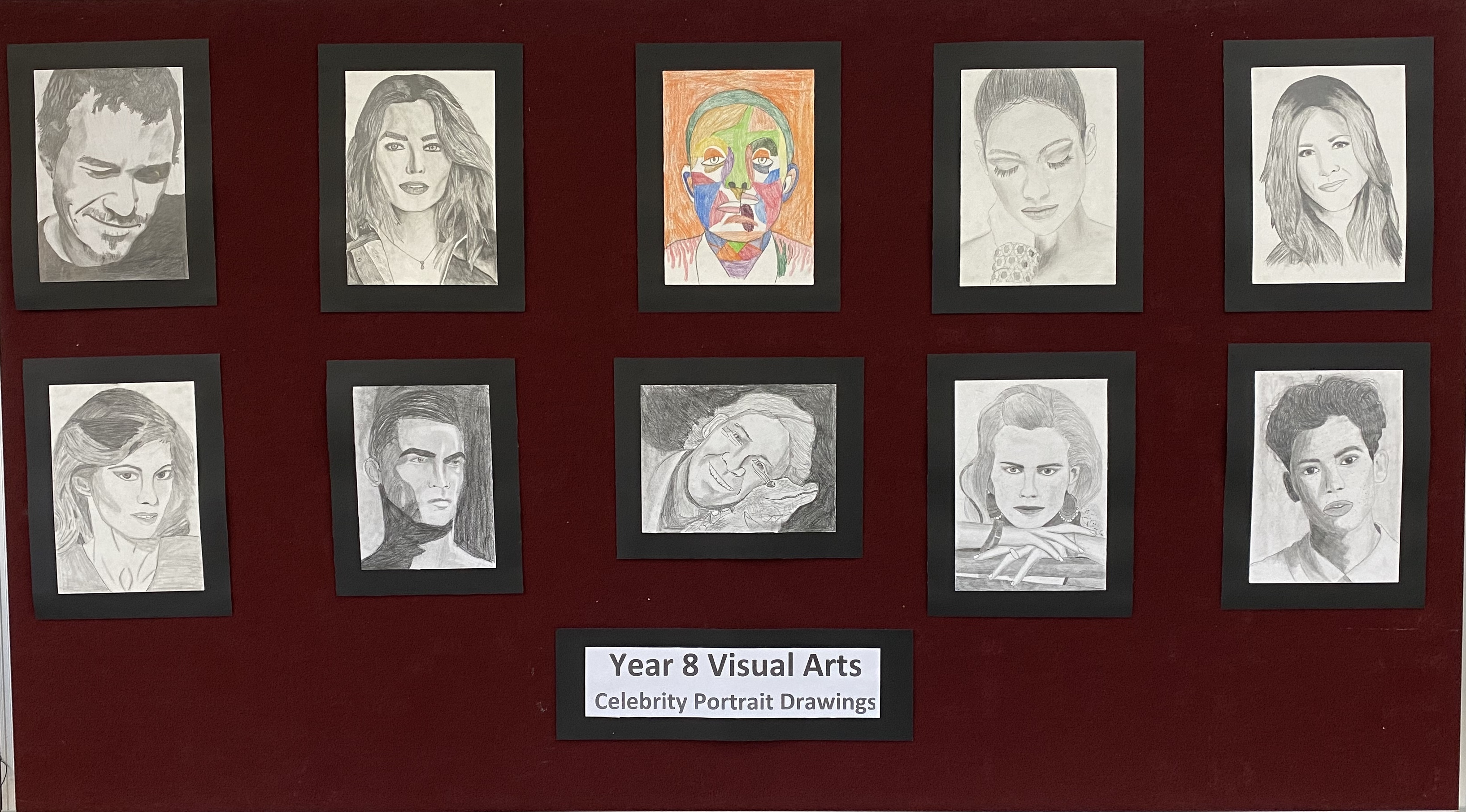 Year 8 visual Arts Portraits 2020