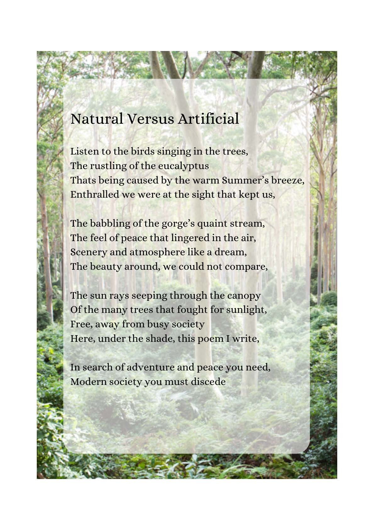 nature versus artificial