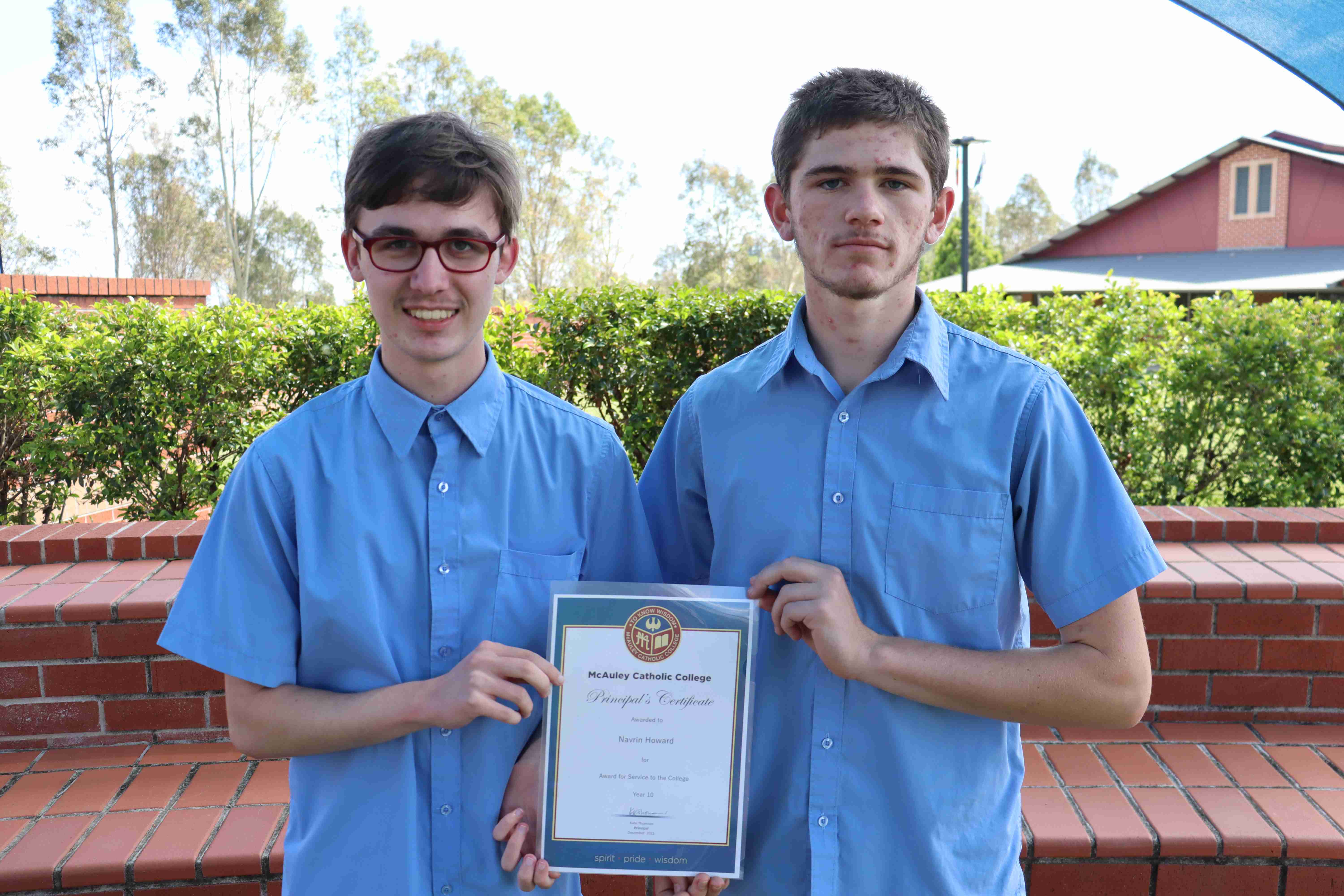 Award for service to the college in year 10
