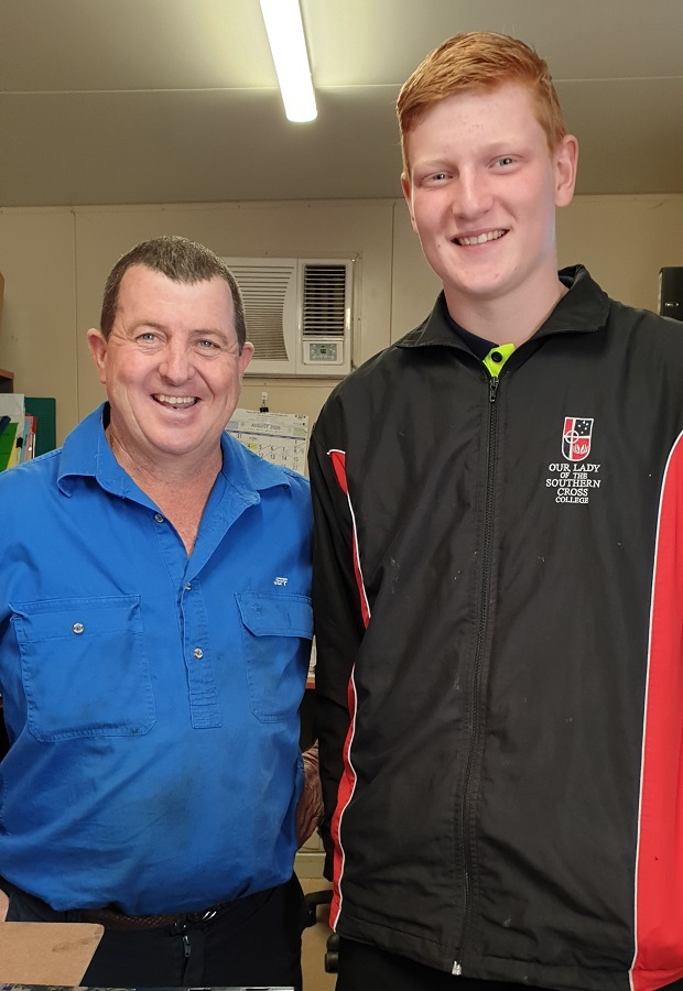 OLSCC Hayden Taylor with Jeff Hirning of T and H Service Centre