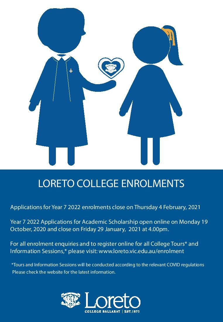 Loreto 2022 enrolments
