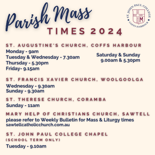 Parish Mass Times 2024