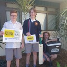 2 Mikey Watts winner of Yr12 Fundraising Auction week 2 with Noah and Jeremy from yr12