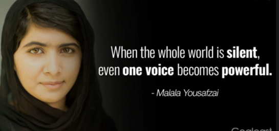 Whole world silent Malala Yousafzai quote