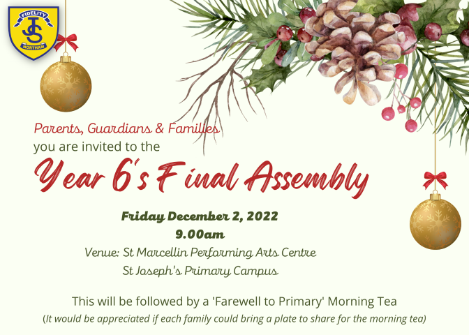 2022 Year 6 Final Assembly Invitation (Small)