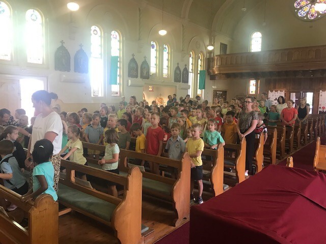 Whole school at assembly in church