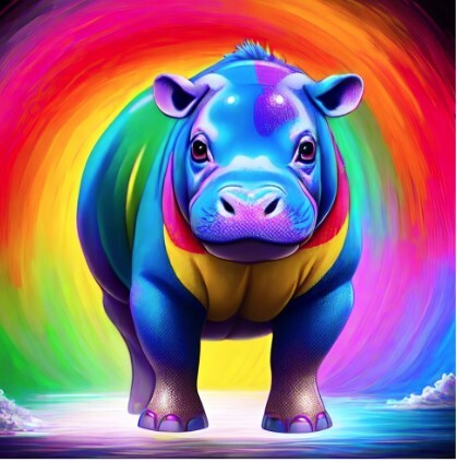 rainbow hippo